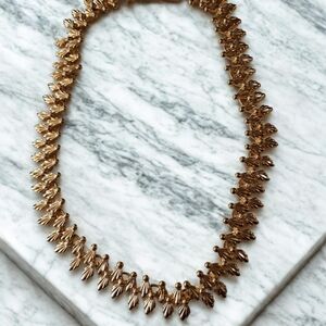Napier Gold Feathered Necklace Elegant Jewelry